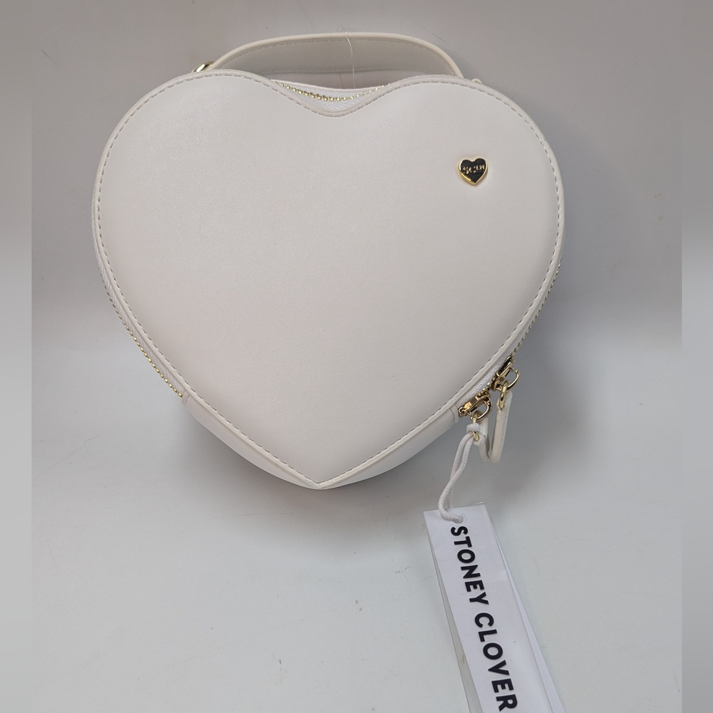 Stoney Clover Lane White Heart Crossbody Bag
